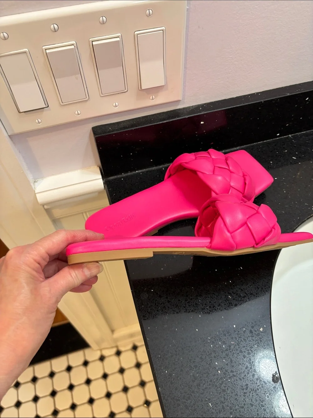 NWOT Braided Slide Mules in Hot Pink - Picture 3 of 7